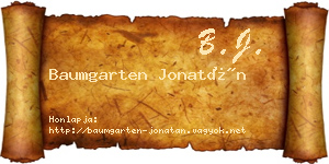 Baumgarten Jonatán névjegykártya